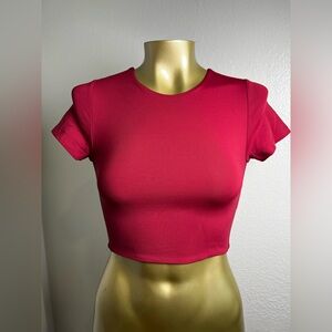 Aritzia Contour Top in Deep Red XS